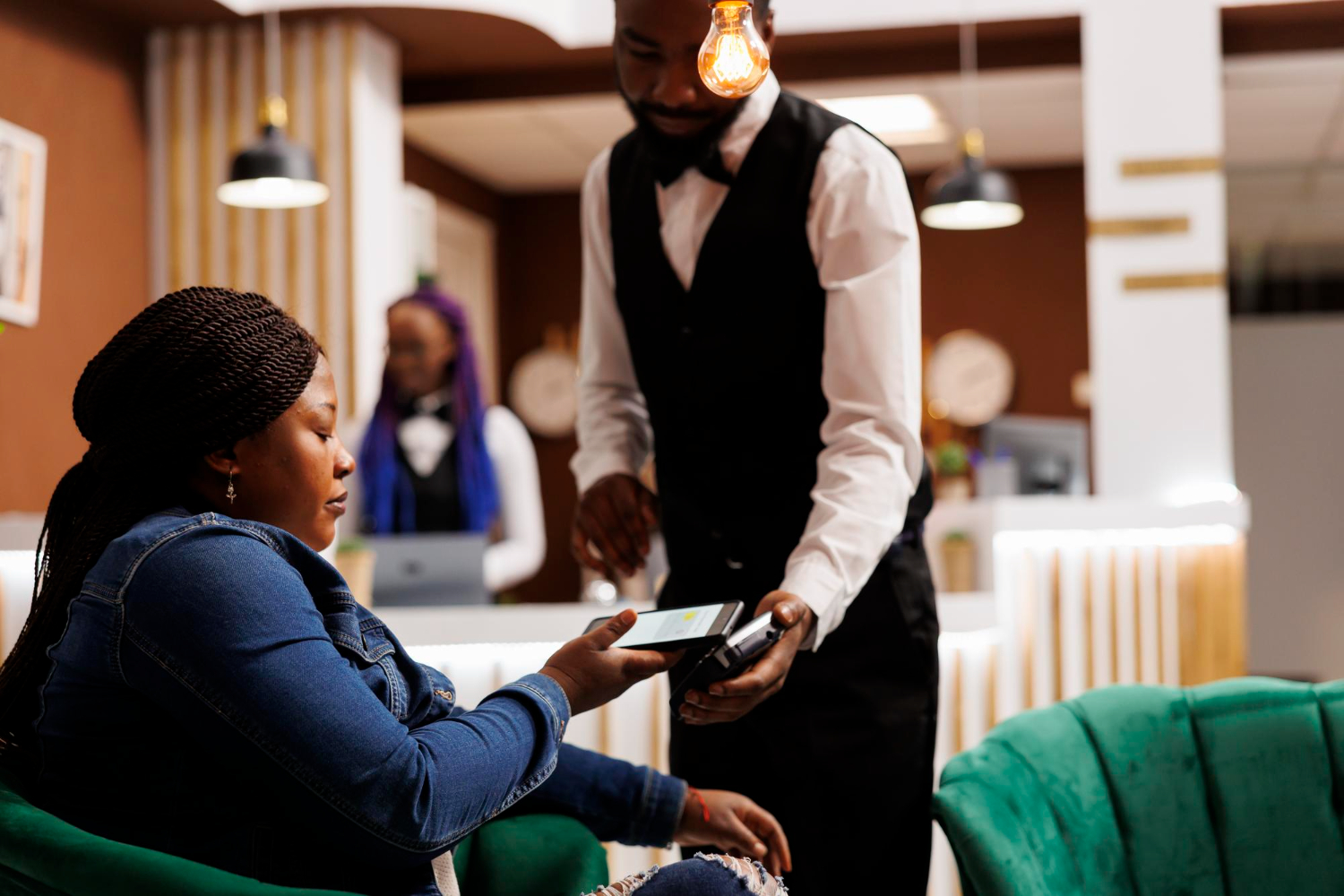 Supplier delivering goods to a hotel